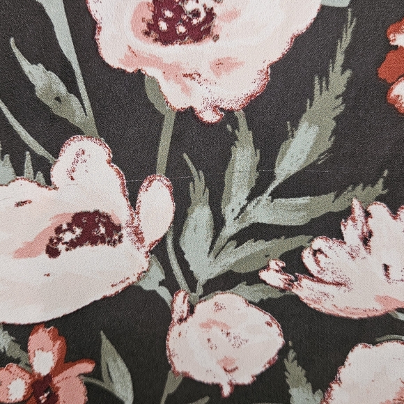 LOFT Black Floral Blouse Bell Sleeves Size XS - Picture 7 of 7